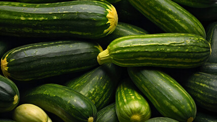 Fresh Organic Green Striped Zucchini Background