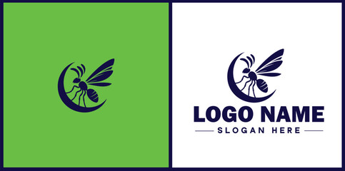  Pest Control icon Exterminating services Vermin control Insect control flat logo sign symbol editable vector
