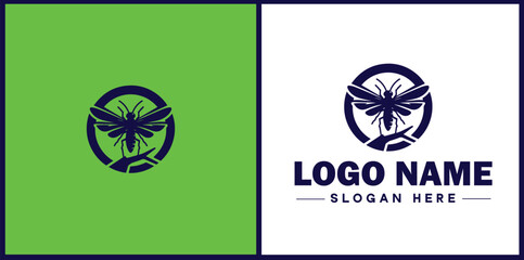  Pest Control icon Exterminating services Vermin control Insect control flat logo sign symbol editable vector