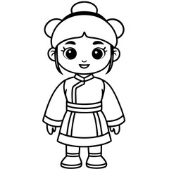  cute chinese girl in traditional chinese