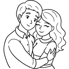 cute couple in love embracing