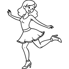 cute girl dancing on high heels