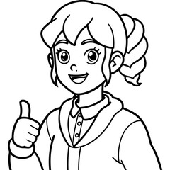  cute girl doing thumbs up gesture