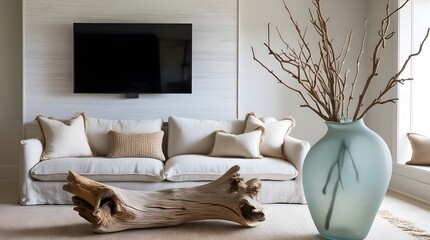 A flat-screen television, LCD, television mockup. Interior mockup with house background. Modern interior design. Best room decorating ideas	
