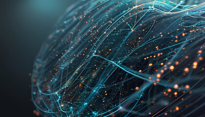 Artificial Intelligence AI showing connected neurons