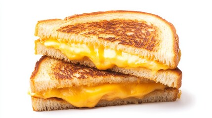 A gourmet grilled cheese sandwich oozing with melted cheddar, Swiss, and provolone cheese on perfectly toasted sourdough bread