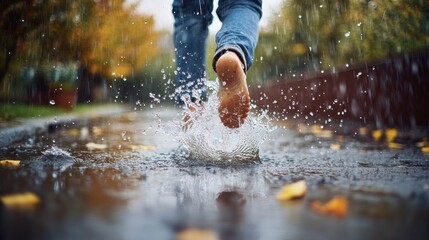 Barefoot in the Rain, Creating a Splash in a Puddle