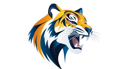 Simple Minimalistic Tiger Vector Graphic Logo