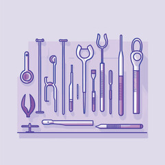 healthcare equipment medical icons set line fill