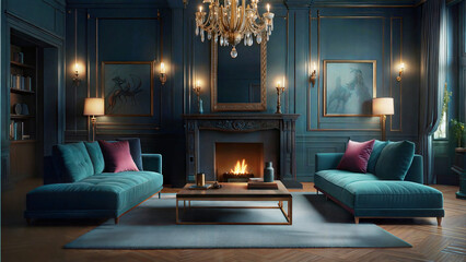 living room cold colors luxury incredibly detailed (1)
