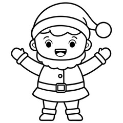 cute kawaii santa boy merry christmas