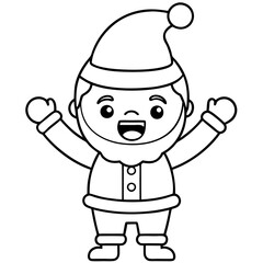 cute kawaii santa boy merry christmas