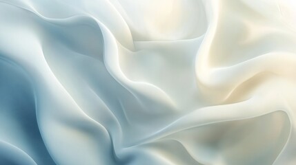 Obraz premium Abstract background of white fabric with soft, flowing folds and a warm, golden light.