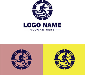 Sports Club icon Athletic club Sports association Recreation club flat logo sign symbol editable vector