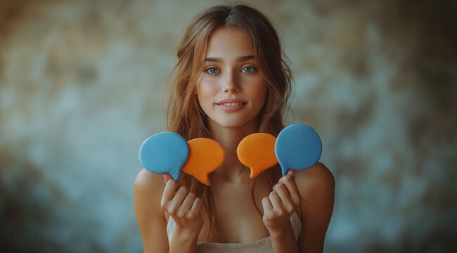 Empowering Communication through Colorful Speech Bubbles - Powered by Adobe