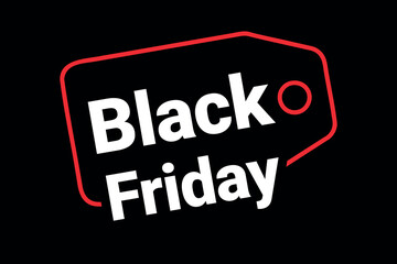 Obraz premium Black Friday poster, white text on a black background, vector banner