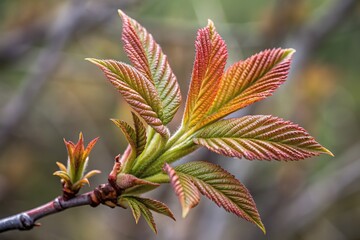 Macro shot: nature's beauty in a tree shoot's intricate design.