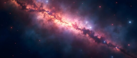 Fototapeta premium a swirling cosmic phenomenon, possibly a galaxy or nebula, against a star-studded space background.