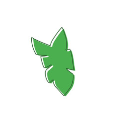 monstera leaf hand drawn outline