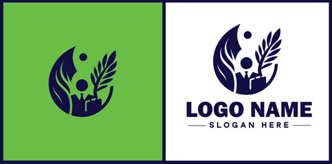Employment Agency icon Staffing agency Recruitment agency Temp agency flat logo sign symbol editable vector