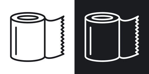 Bandage roll icon set in blackthin line style.