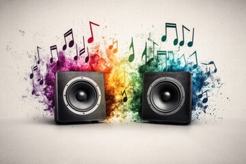 Dynamic sound waves music studio digital artwork artistic environment abstract view visualizing audio experience