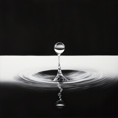 Captivating water droplet action abstract studio high-resolution photography minimalist close-up fluid dynamics concept