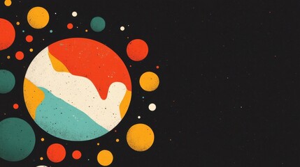 Vibrant Earth Illustration with Colorful Elements