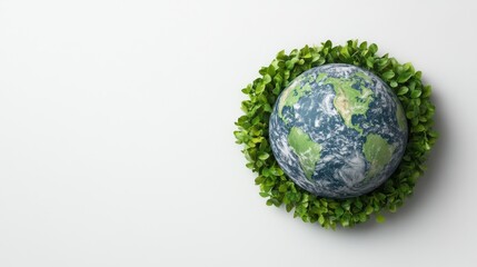 Concept of a Sustainable Future with Earth and Greenery
