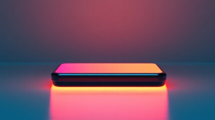 Modern Mobile Device with Glowing Features