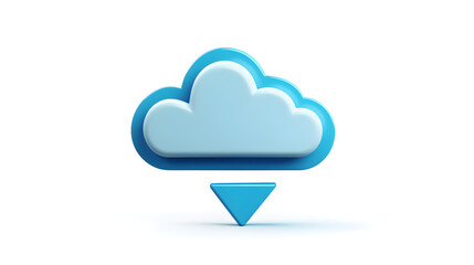 Cloud storage icon with a digital download arrow