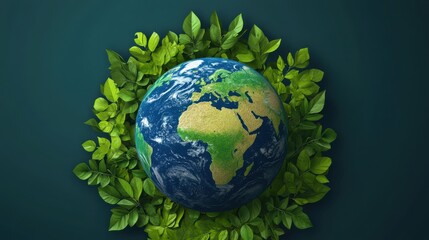 Earth Surrounded by Greenery for Ozone Day Celebration