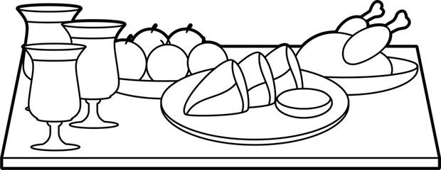 Iftar meal coloring vector