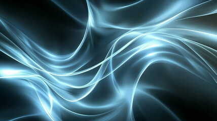 Obraz premium Futuristic abstract background with flowing blue light waves and smooth textures. design evokes sense of motion and elegance, perfect for modern themes