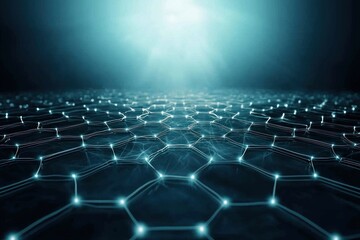 Naklejka premium Exploring hexagonal patterns technology virtual environment digital art abstract concepts futuristic viewpoint
