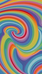 Wavy rainbow bands flowing in a seamless gradient pattern