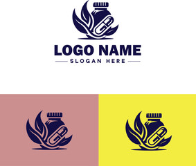 Pharmaceutical Company icon Drug manufacturer Pharmaceutical firm Pharma company flat logo sign symbol editable vector