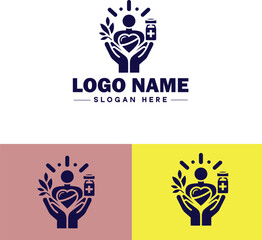 Pharmaceutical Company icon Drug manufacturer Pharmaceutical firm Pharma company flat logo sign symbol editable vector