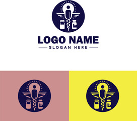 Pharmaceutical Company icon Drug manufacturer Pharmaceutical firm Pharma company flat logo sign symbol editable vector