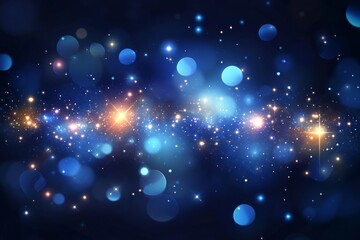 Obraz premium Vibrant cosmic galaxy with glowing stars and bokeh light effects in deep space