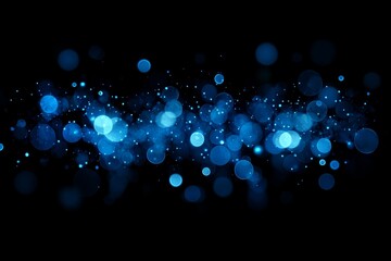 Abstract blue light bokeh background with soft glowing circles