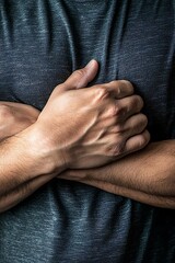 Fototapeta premium Hands Holding Arms in a Close-Up Portrait