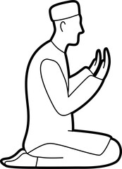 Eid prayer outline vector