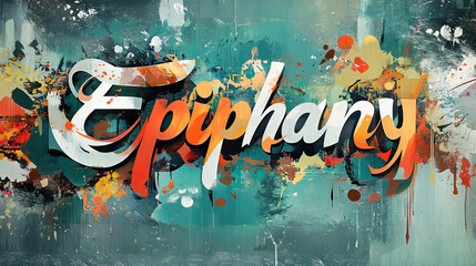 Epiphany greetings and celebrations with unique Decorated word, Creative typography in vibrant colors.