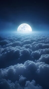 Night Sky with Clouds and Moon