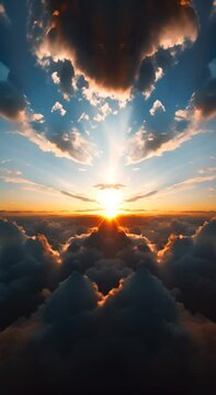 Peaceful Atmosphere with Sunlit Blue Sky
