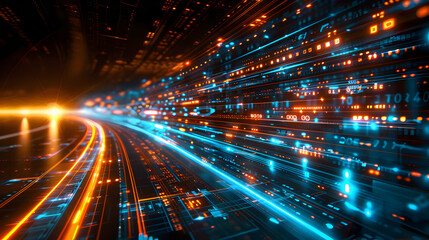 Fototapeta premium Abstract 3D Digital Flow Background