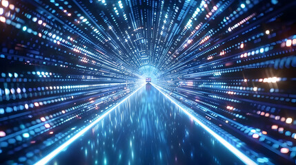 Fototapeta premium Abstract 3D Background Tunnel of Light