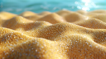 Golden Sand Beach 3D Illustration