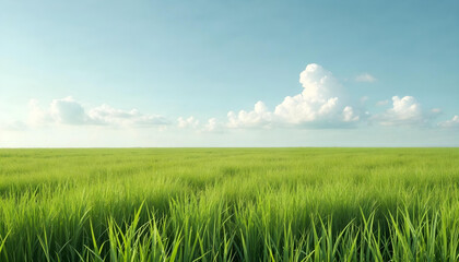Fototapeta premium Minimalist Landscape with Clouds and Grass v1